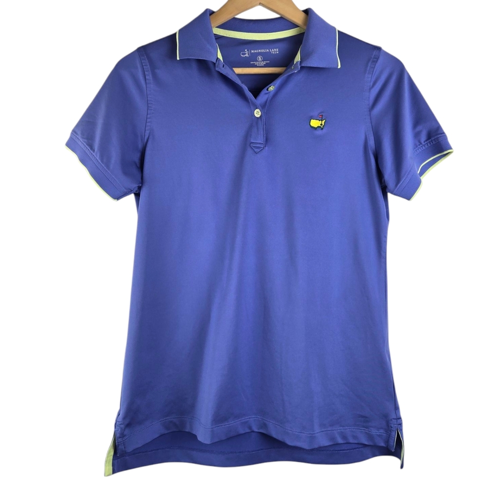 Magnolia Lane Tech Master's Polo Shirt Size M Golf Purple Green